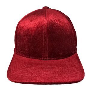 Cambridge Snapback Velour Hat Red One Size Adjustable Blank W/Tags